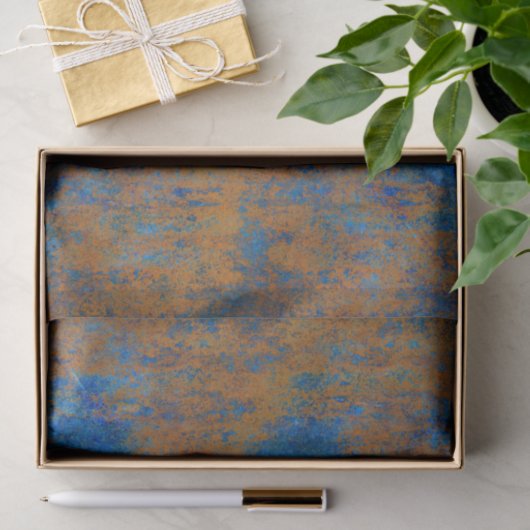 Grunge Blue Copper Boho Tissuepapier (Geschenk)