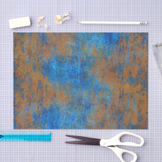 Grunge Blue Copper Boho Tissuepapier (Craft)