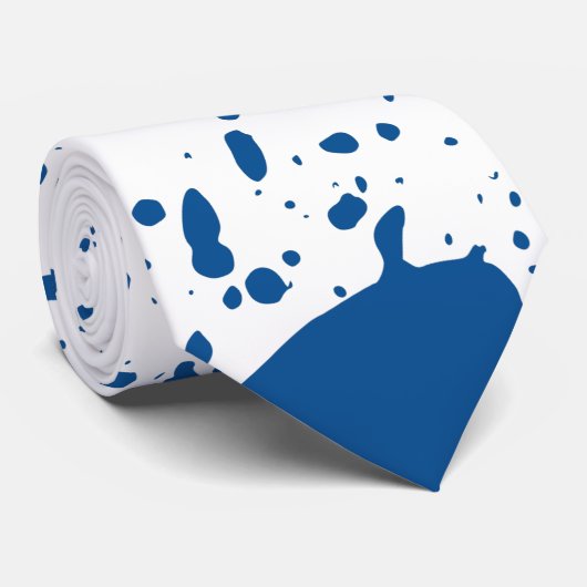 Grunge Blue Ink Paint Splattering Blotches Stropdas (Opgerold)