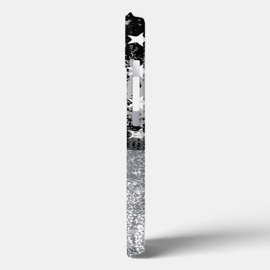 Grunge Blue Line Flag iPhone Case (Achterkant / Links)