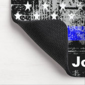 Grunge Blue Line Name Mousepad Muismat (Hoek)