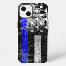 Grunge Blue Line Vlag iPhone Hoesje