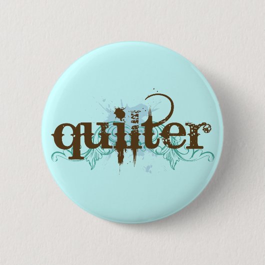 Grunge Blue Quilter Gift Ronde Button 5,7 Cm (Voorkant)