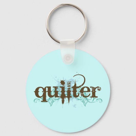 Grunge Blue Quilter Gift Sleutelhanger (Voorkant)