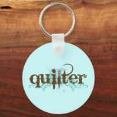 Grunge Blue Quilter Gift Sleutelhanger (Voorkant)