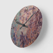 Grunge Blue Rusted Metal Pattern Clockface 1 Ronde Klok (Hoek)