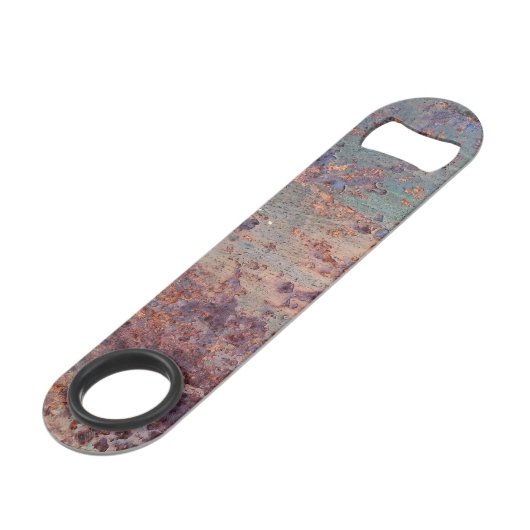 Grunge Blue Rusted Metal Pattern Speed Flessenopener (Voorkant Gekanteld)