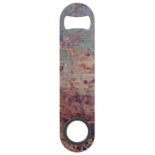 Grunge Blue Rusted Metal Pattern Speed Flessenopener (Achterkant)