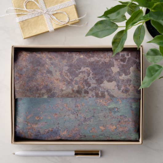 Grunge Blue Rusted Metal Pattern Tissuepapier (Geschenk)