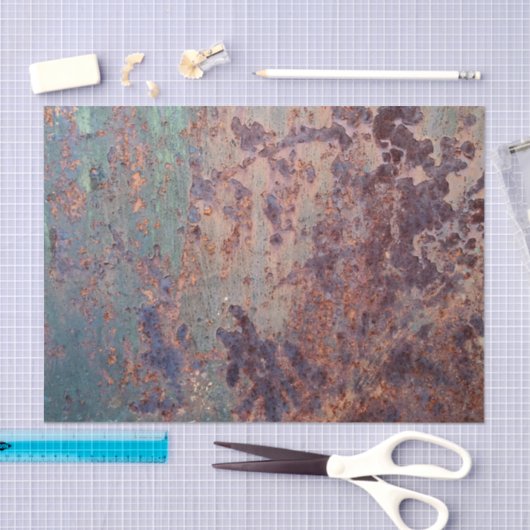 Grunge Blue Rusted Metal Pattern Tissuepapier (Craft)