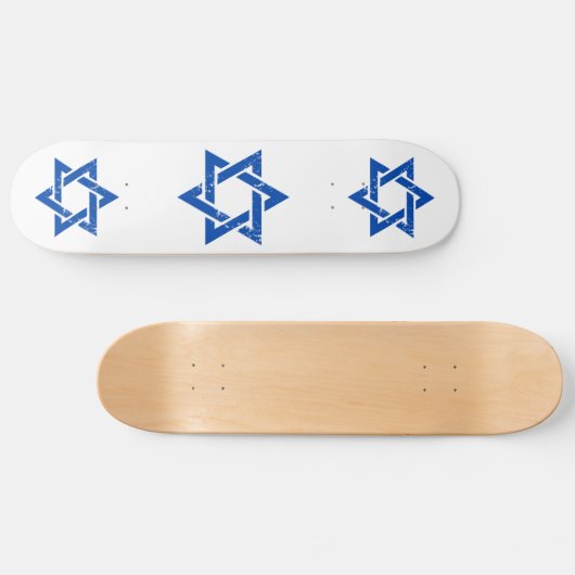 Grunge Blue Star van David Skateboard (Horizontaal)