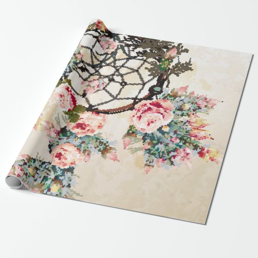 Grunge bo-ho achtergrond met Indiase droom- Cadeaupapier (Uitgerold)