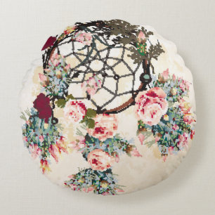 Grunge bo-ho achtergrond met Indiase droom- Rond Kussen