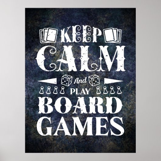 Grunge Board Games Wanddecoratie Poster (Voorkant)