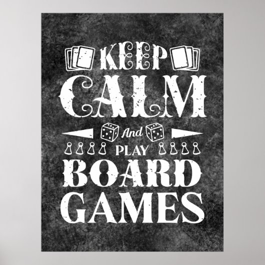 Grunge Board Games Wanddecoratie Poster (Voorkant)