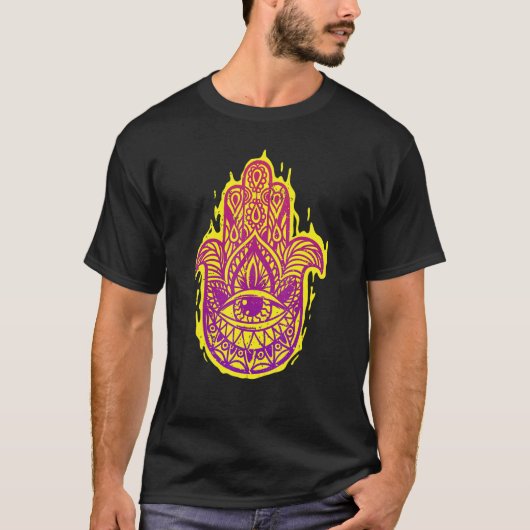 Grunge Boho Hamsa Hand Chakra Evil Eye Hand Van Ve T-shirt (Voorkant)