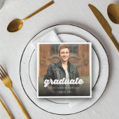 Grunge Bold Afstuderen Script Photo Graduation Par Servetten