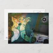 Grunge Boombox Briefkaart (Voorkant / Achterkant)