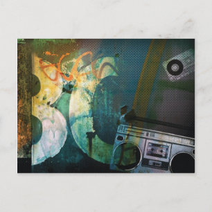 Grunge Boombox Briefkaart