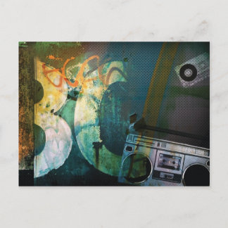 Grunge Boombox Briefkaart