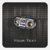 Grunge Boombox Vierkante Sticker (Voorkant)