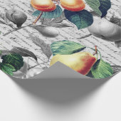 Grunge Botanische Fruit met Script Cadeaupapier (Hoek)
