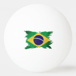Grunge Brasil vlag, penseelstreek, Braziliaanse vl Pingpongbal