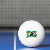Grunge Brasil vlag, penseelstreek, Braziliaanse vl Pingpongbal (Net)
