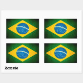 Grunge Braziliaanse vlag Rechthoekige Sticker (Vel)