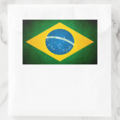 Grunge Braziliaanse vlag Rechthoekige Sticker (Tas)