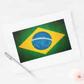 Grunge Braziliaanse vlag Rechthoekige Sticker (Envelop)