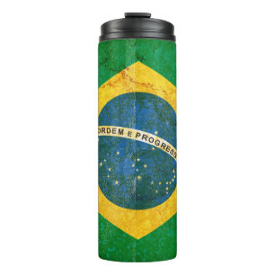 Grunge Brazilië Vlag Thermosbeker