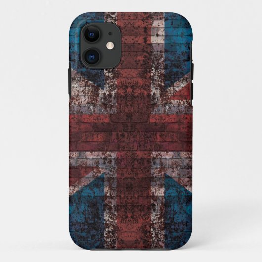 Grunge brick Union Jack i-phone draagtas Case-Mate iPhone Case (Achterkant)