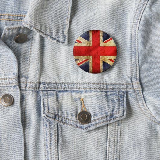 Grunge British Flag Button gecentreerd (In situ)