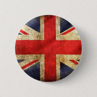 Grunge British Flag Button gecentreerd