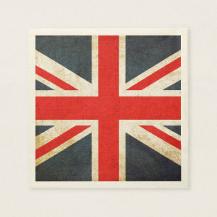 Grunge British Union Jack Posh Paper Napkins Servetten