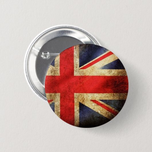 Grunge Britse vlag Button (Voorkant /achterkant)