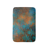 Grunge Brown Blue Floral Decorative Pattern Badmat (Voorkant Verticaal)