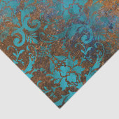 Grunge Brown Blue Floral Decorative Pattern Tissuepapier (Detail)