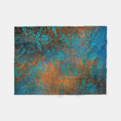 Grunge Bruin Blauw Bloemendecoratie Luxe Patroon Fleece Deken (Voorkant (Horizontaal))