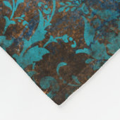 Grunge Bruin Blauw Bloemendecoratie Luxe Patroon Fleece Deken (Hoek)