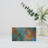 Grunge Bruin Blauw Bloemendecoratie Luxe Patroon Visitekaartje (Staand voorkant)