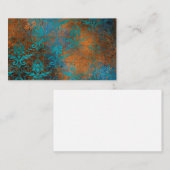 Grunge Bruin Blauw Bloemendecoratie Luxe Patroon Visitekaartje (Voorkant / Achterkant)