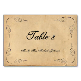 Grunge Bruin Papieren Gast Tafel Nummers Kaart