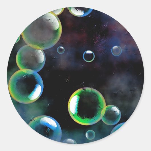 Grunge Bubbles Ronde Sticker (Voorkant)