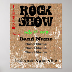Grunge Burlap Distressed Customizable Poster