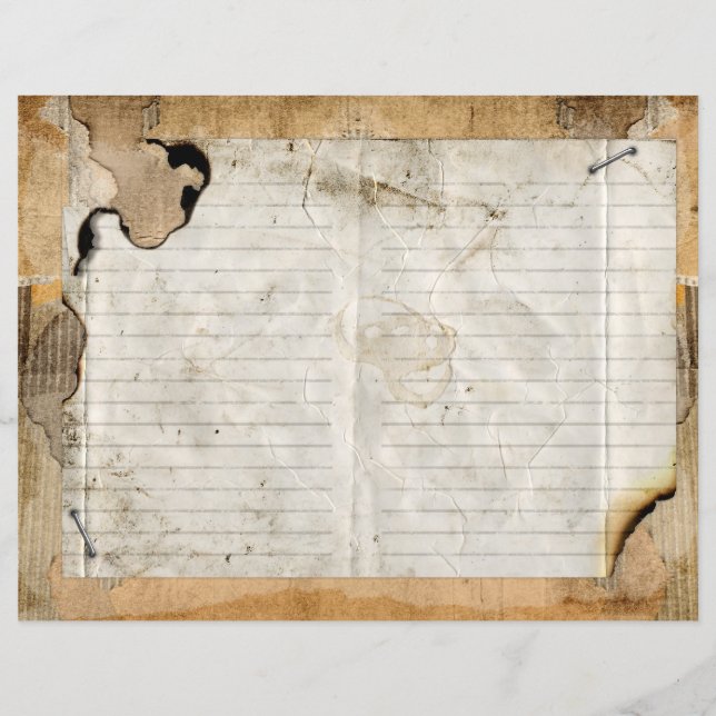  Grunge Burned Edge Scrapbook Journal Paper (Voorkant)