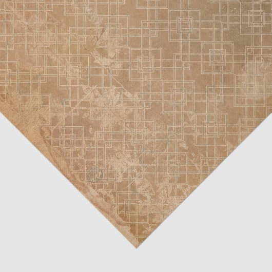 Grunge Burnt Sinaasappel Retro Tissuepapier (Detail)