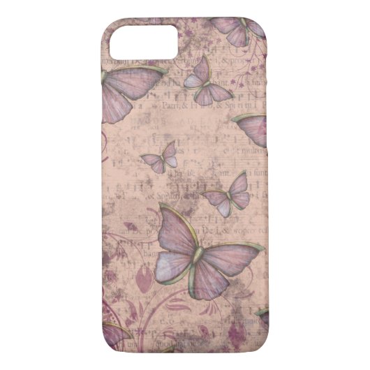  Grunge Butterflies iPhone 7 hoesje (Achterkant)