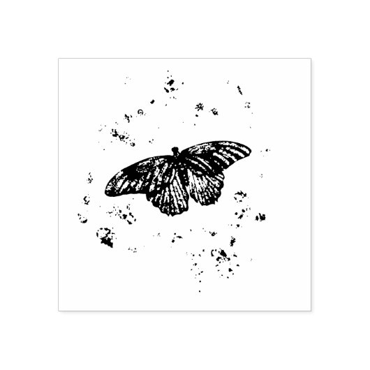 Grunge Butterfly Wood Art Stamp Rubberstempel (Afrduk)